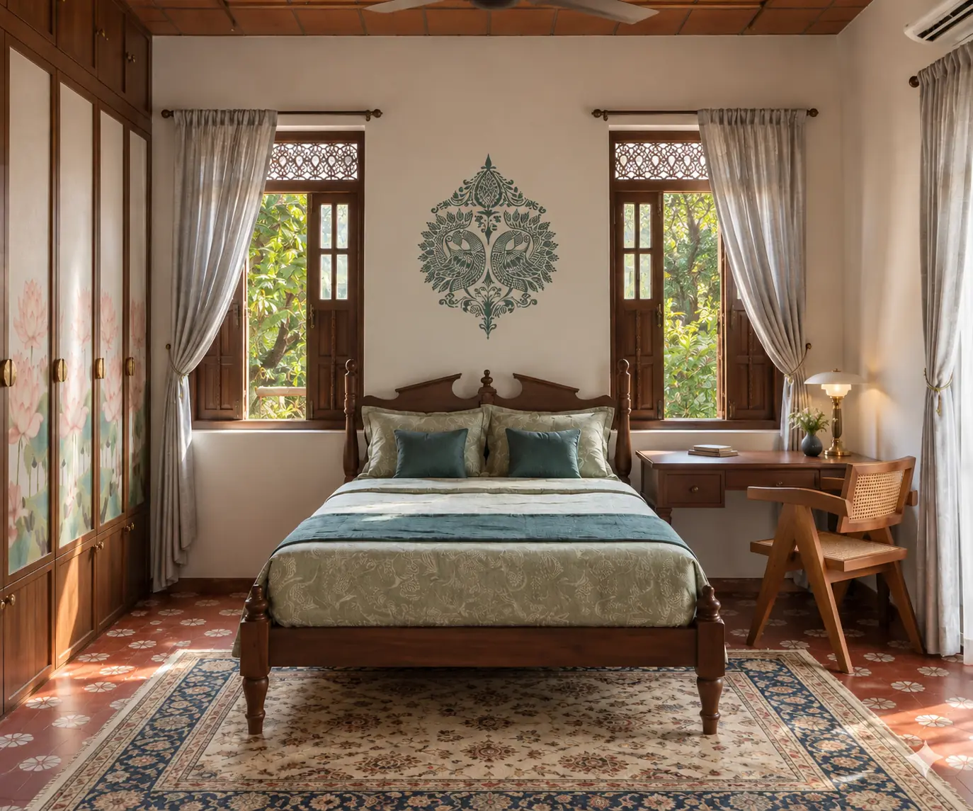 Vidiyal — bedroom, jaali shutters